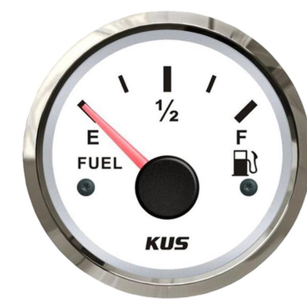 Gauge Fuel White Face With Chrome Bezel 50 mm