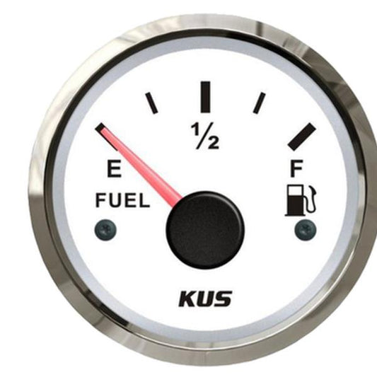 Gauge Fuel White Face With Chrome Bezel 50 mm