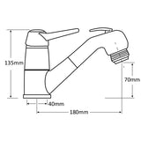 Shower Flick Mixer and Pull Out Shower head Kit